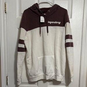 Legendary Maroon and Cream Hoodie NWT Sz Large